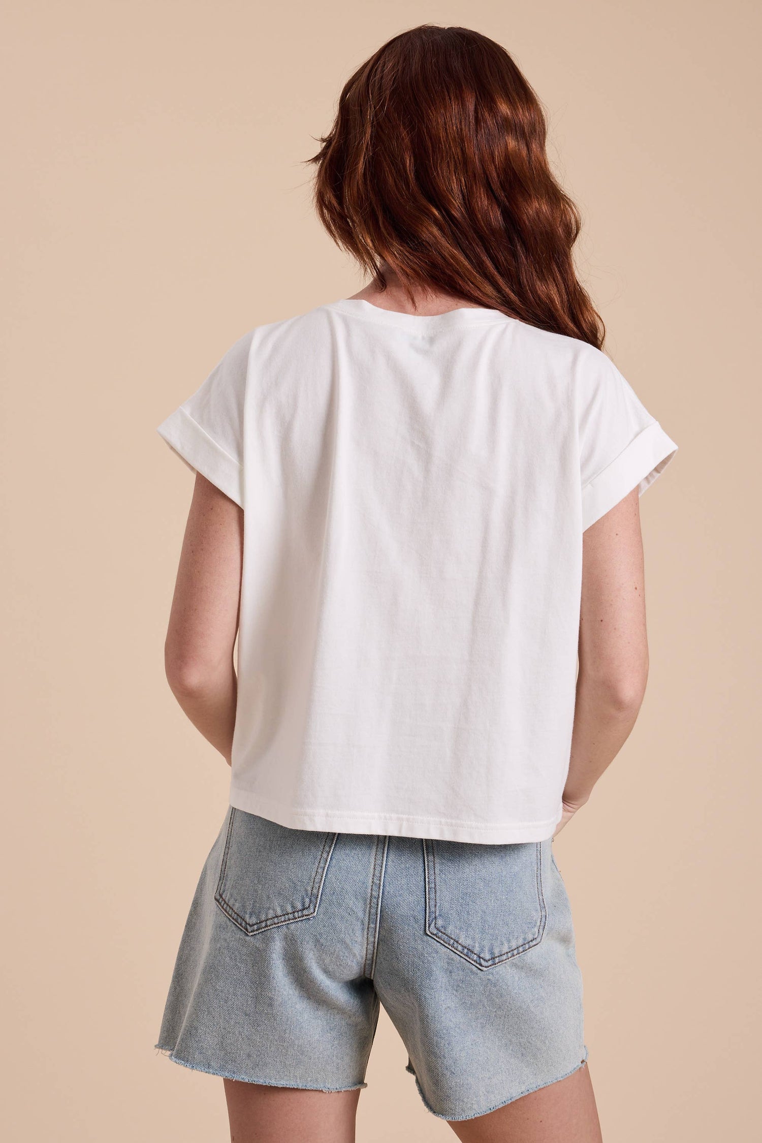 Dylan NECK CUFFED SLEEVE TOP