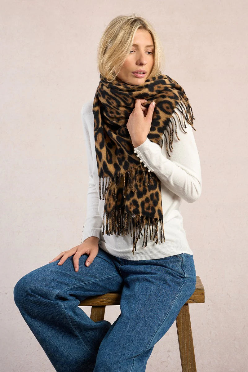 Knitted Leopard Scarf