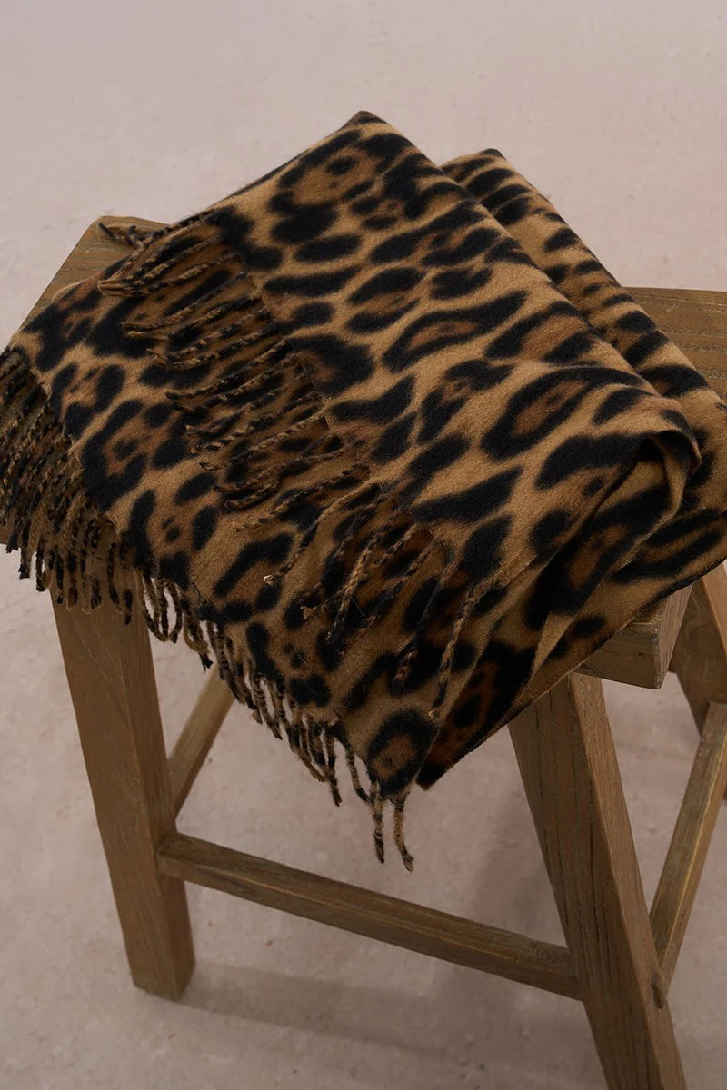 Knitted Leopard Scarf