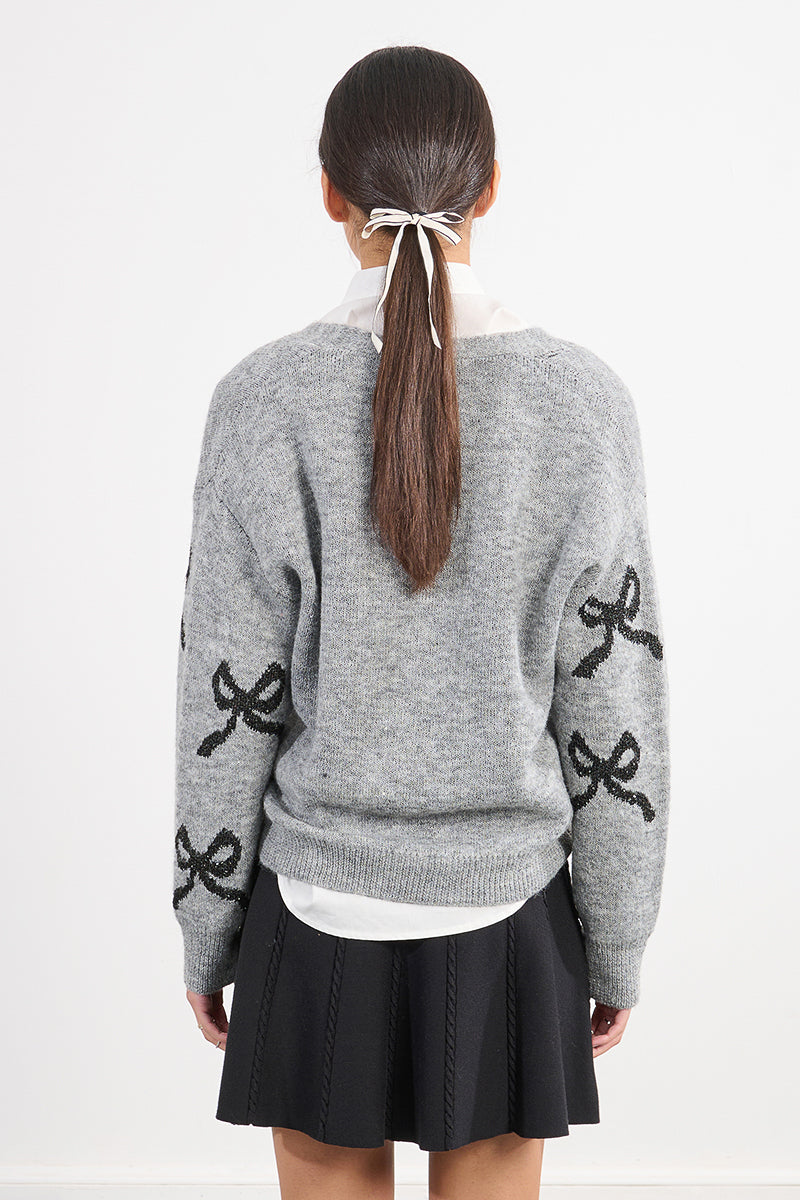 Bow LADIES KNITTED CARDIGAN