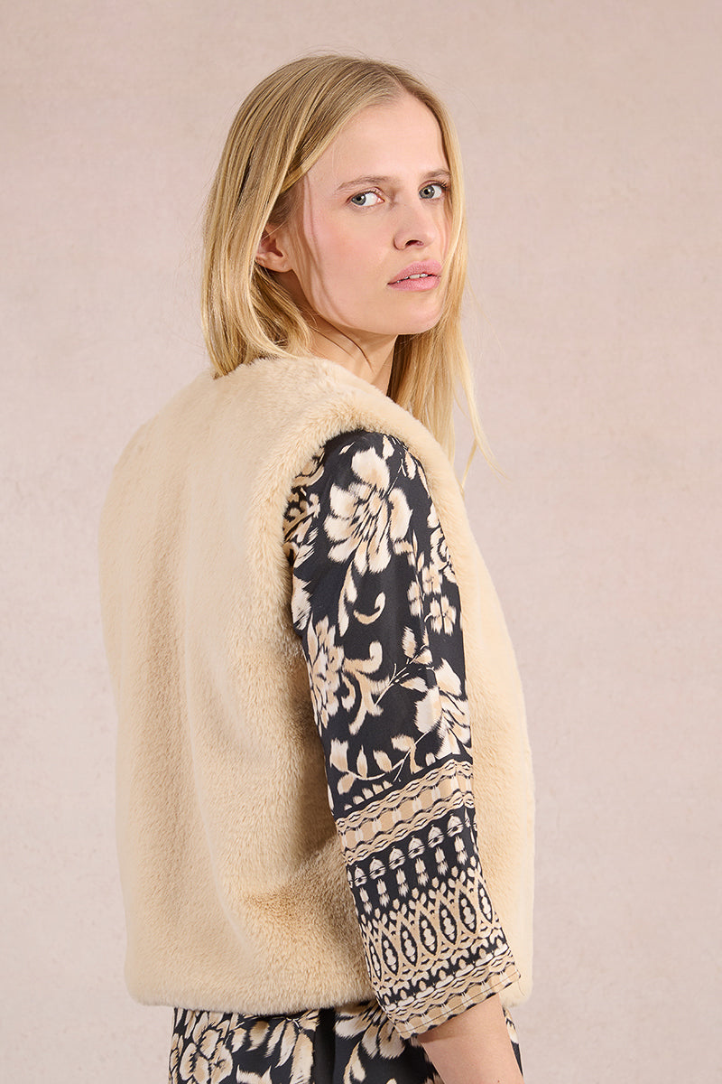 LADIES WOVEN SLEEVELESS JACKET