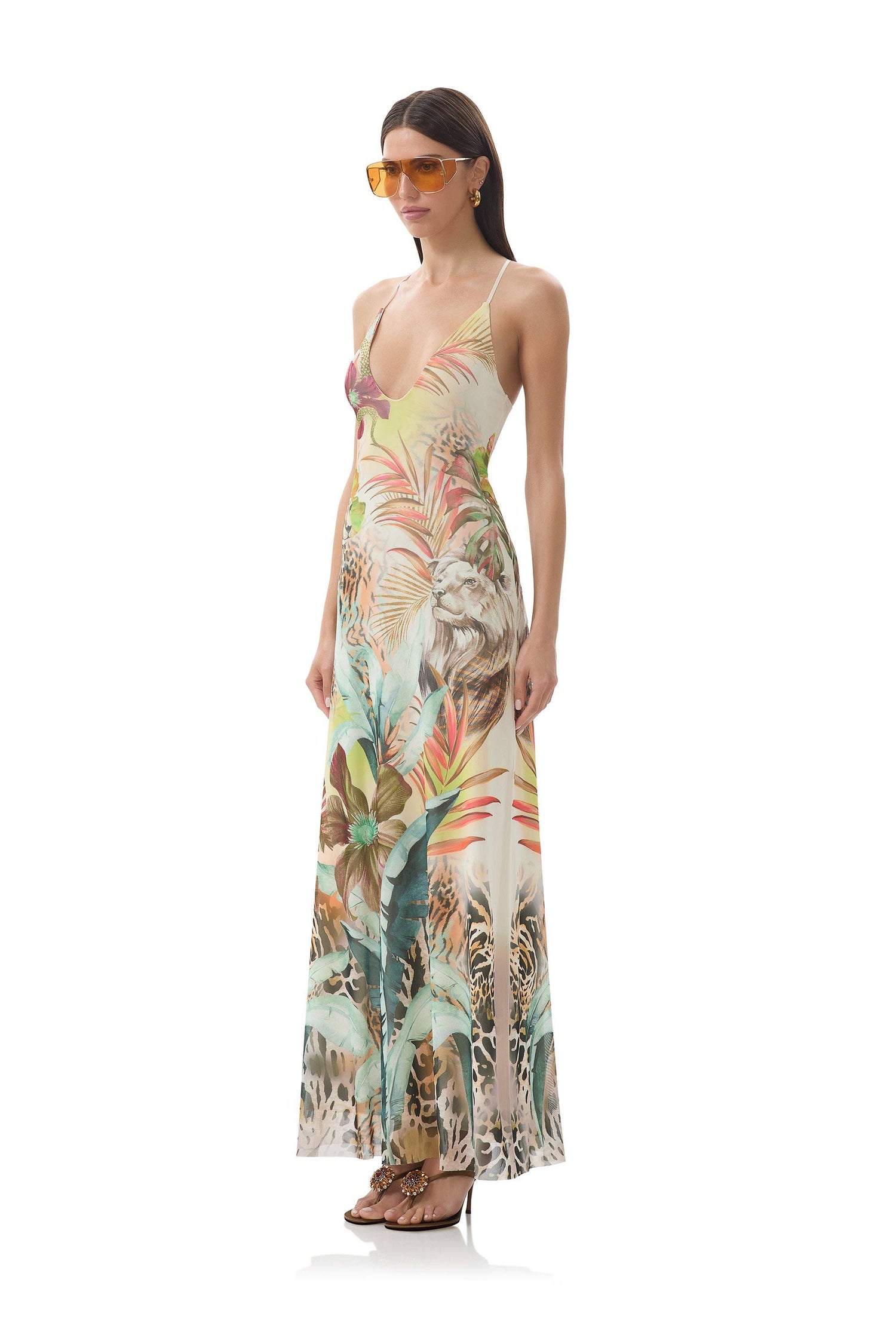 Romy Dress - Placed Desert Tropic
