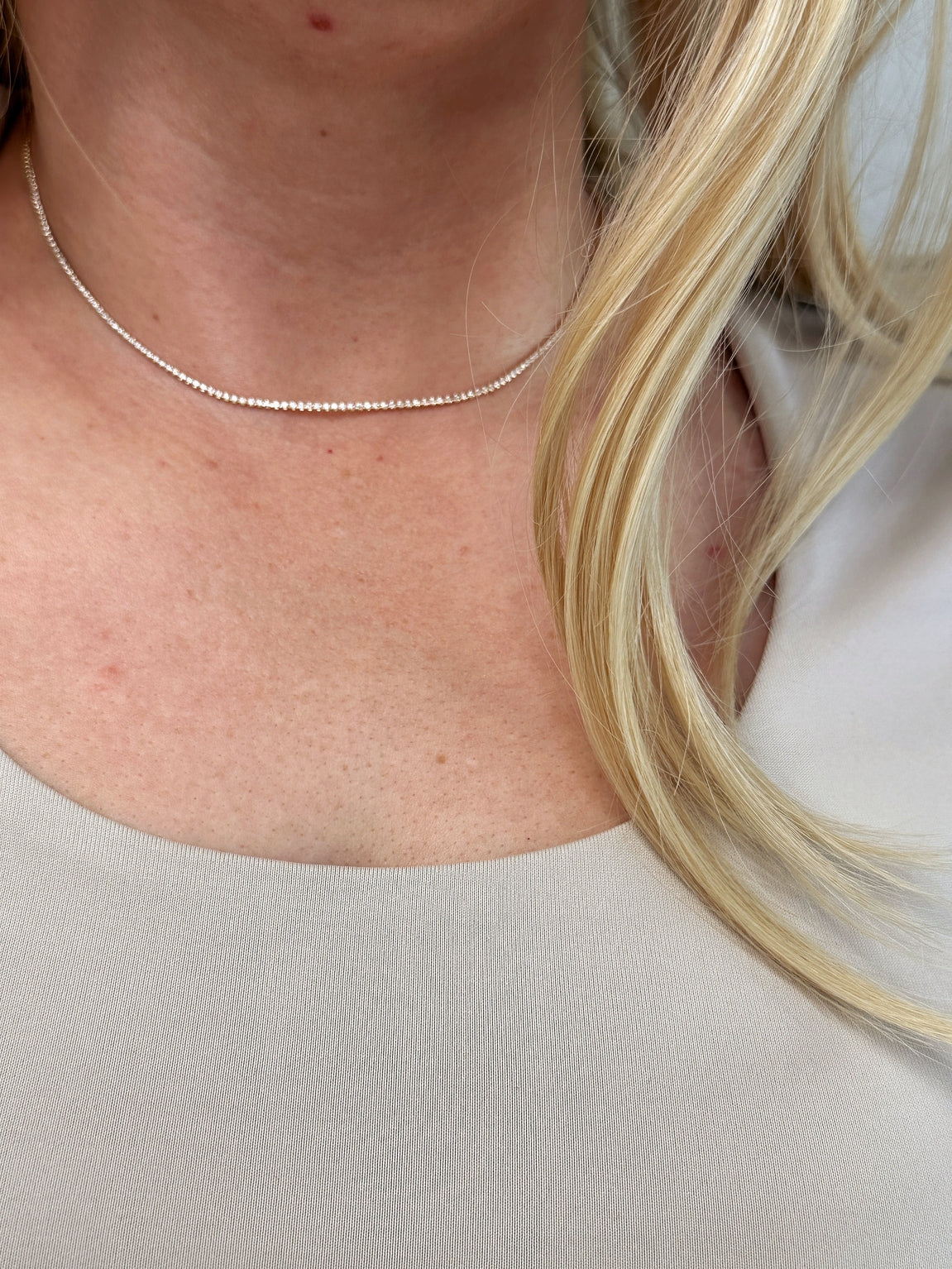 18k Gold Filled 1.2mm Cz Tennis Necklace