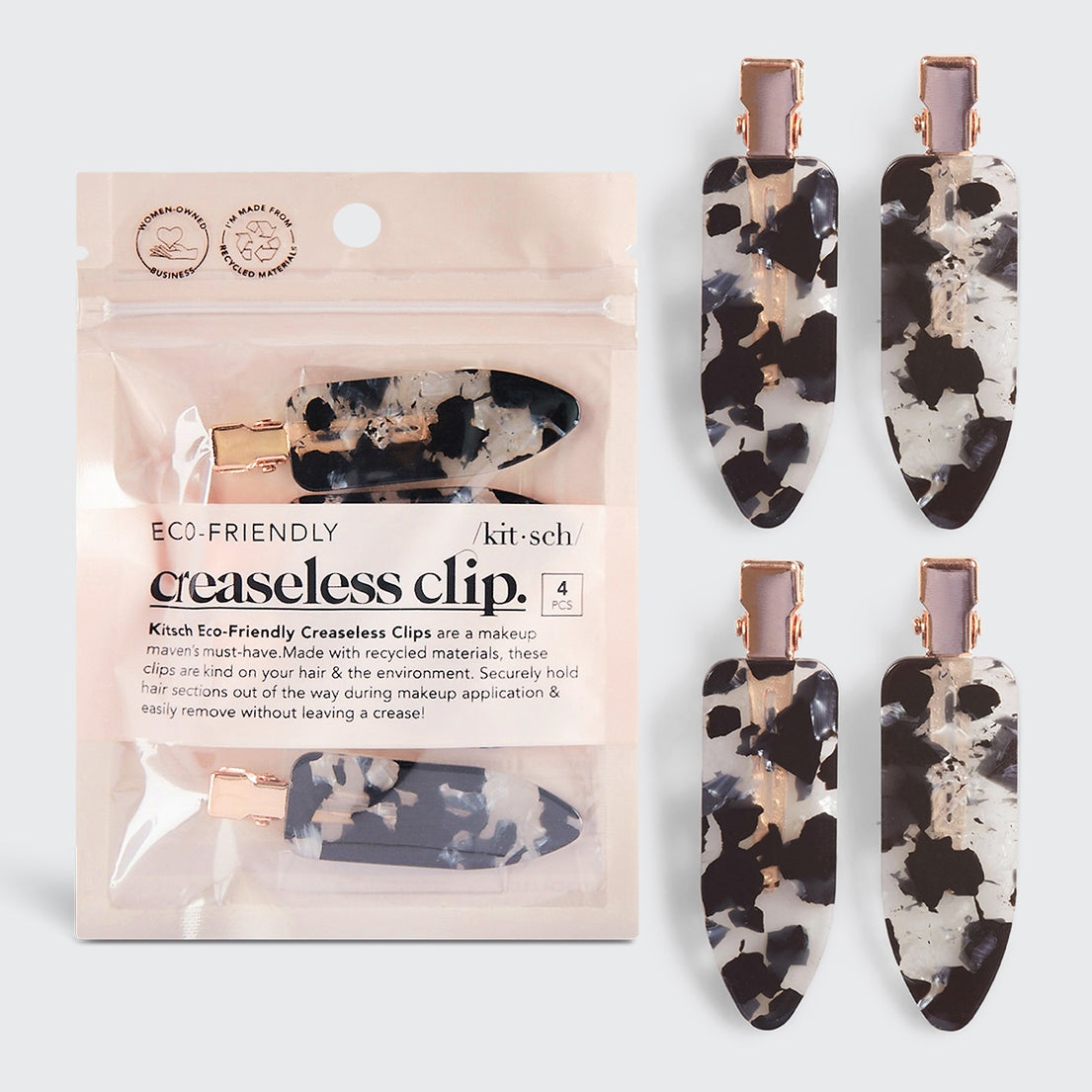 Eco-Friendly Creaseless Clips 4pc Set - Black