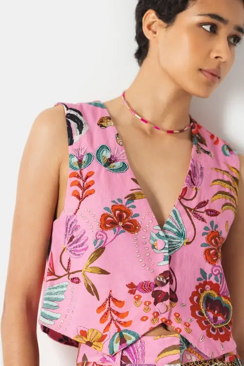 Tropical Pattern Vest
