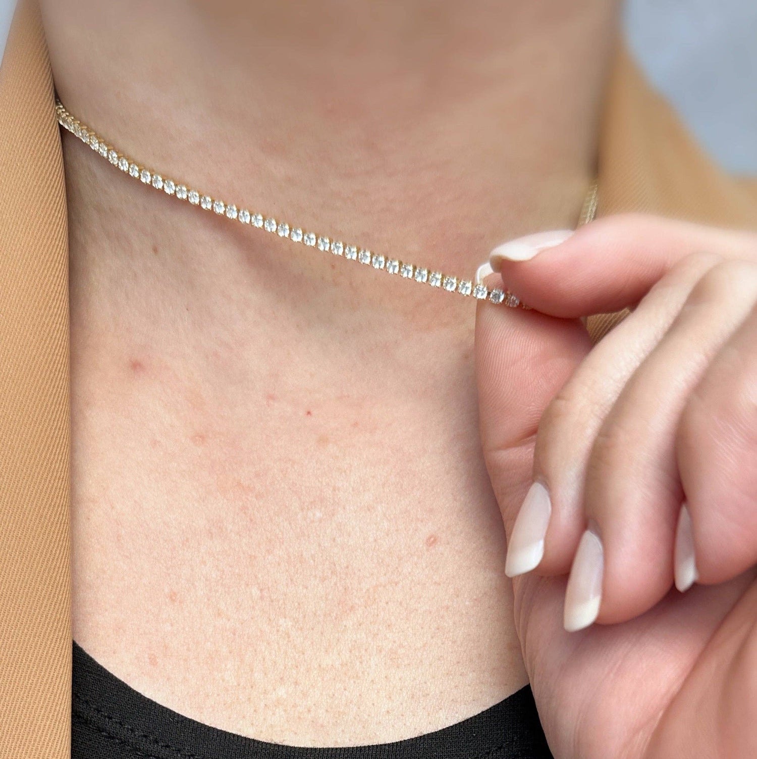 18k Gold Filled 2mm CZ Tennis Necklace