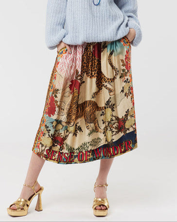 Vanessa Printed Oriental Midi Skirt