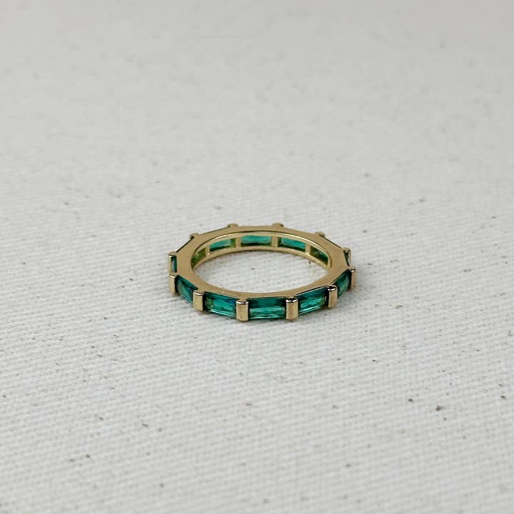 18k Gold Filled Baguette Cz Band Ring