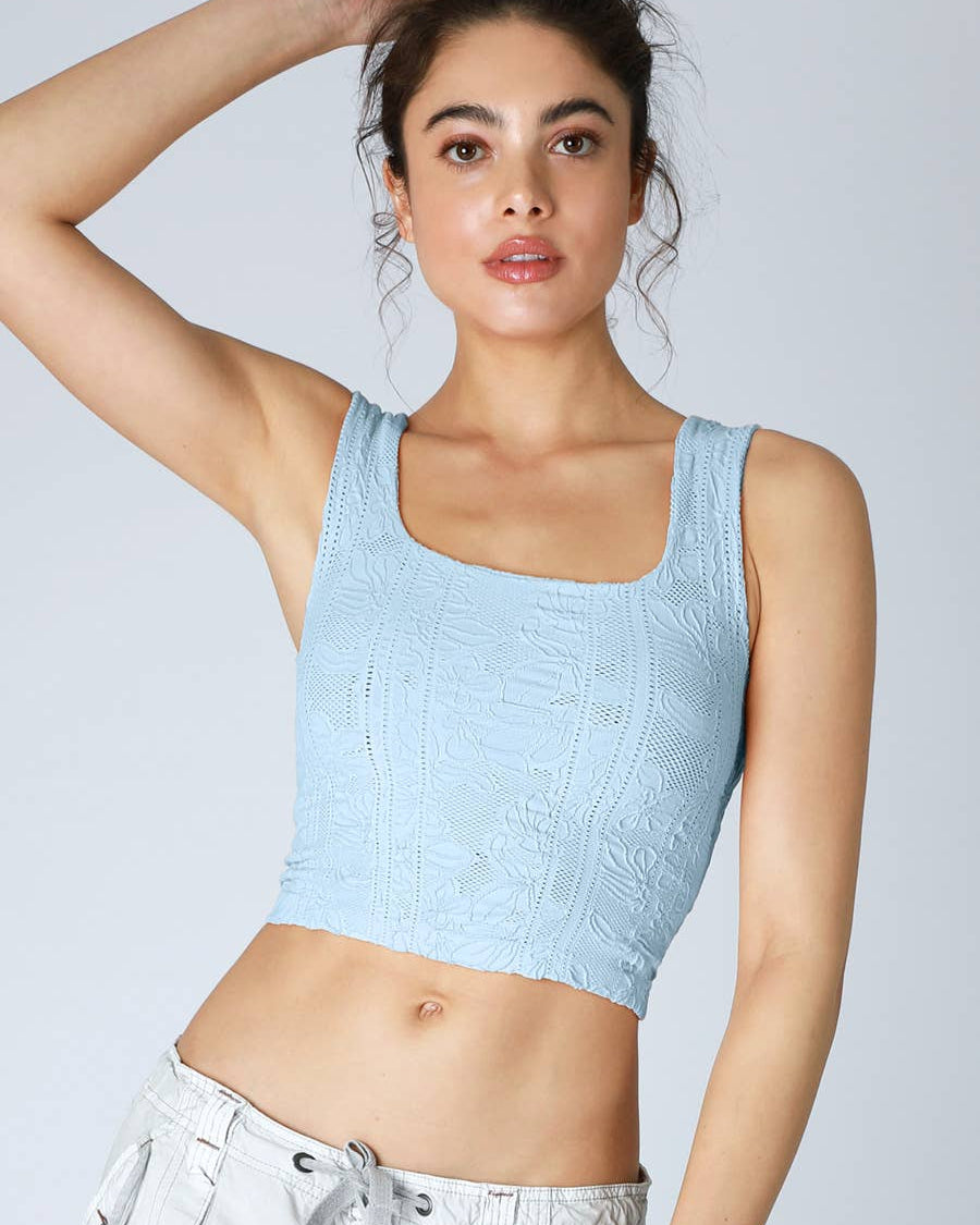 Double Lace Square Crop Top