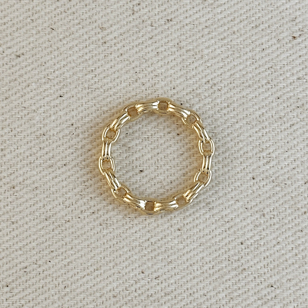 18k Gold Filled Double Link Chain Band Ring