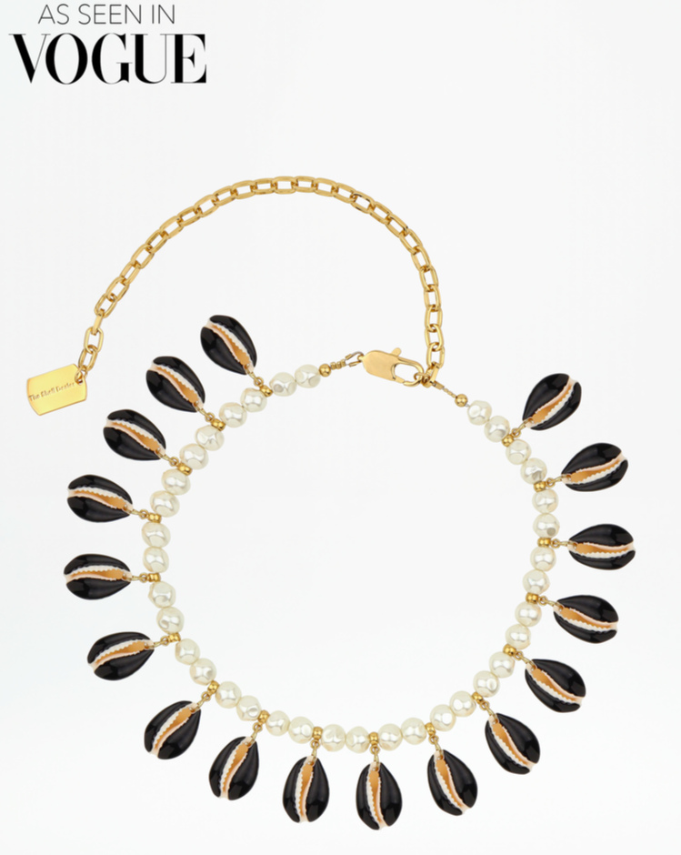 Poppers shell necklace Black