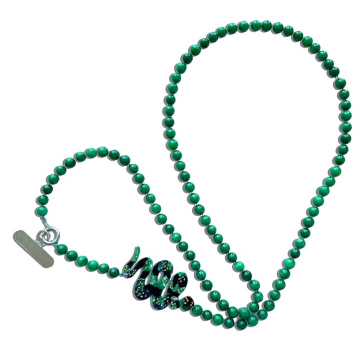 Hand-Painted Snake Gemstone Crossbody Phone Chain