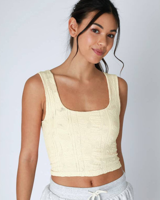 Double Lace Square Crop Top