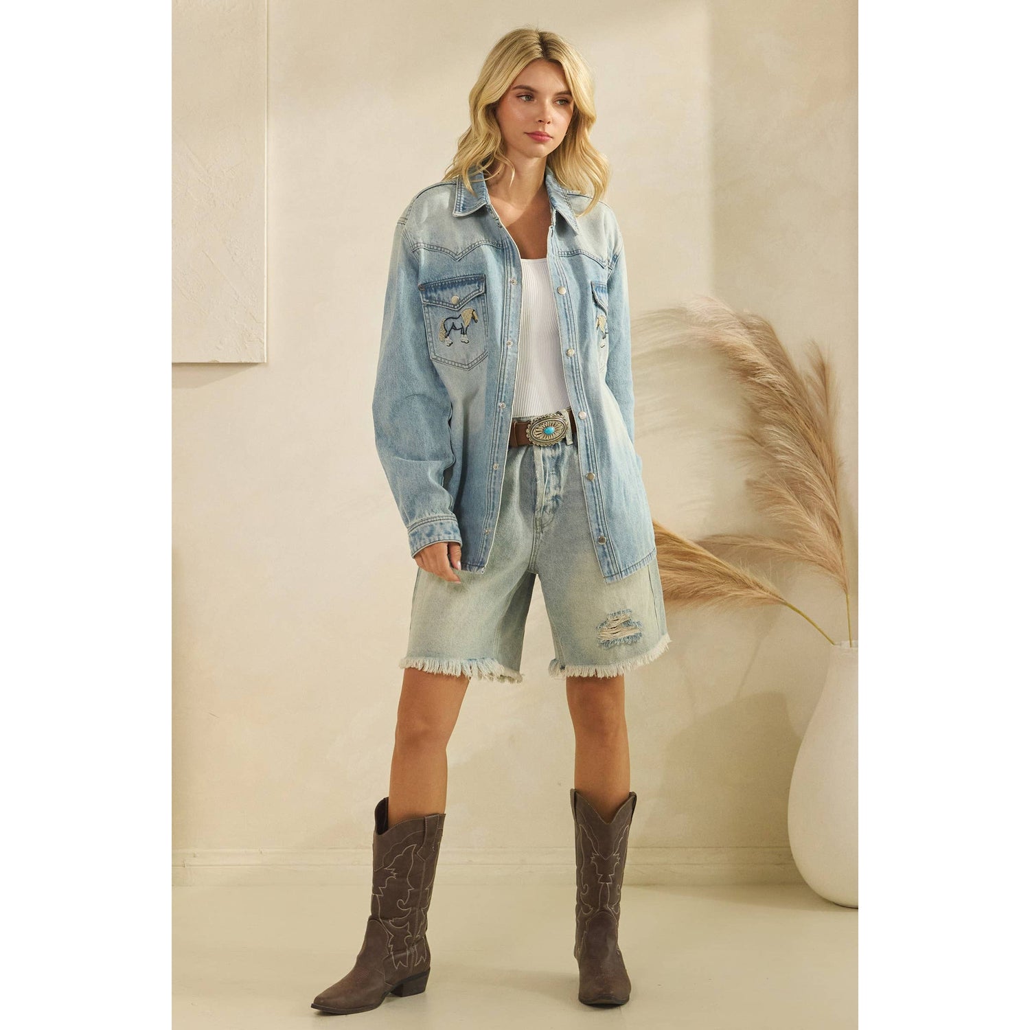 De De Jacket with Horse Embroidery