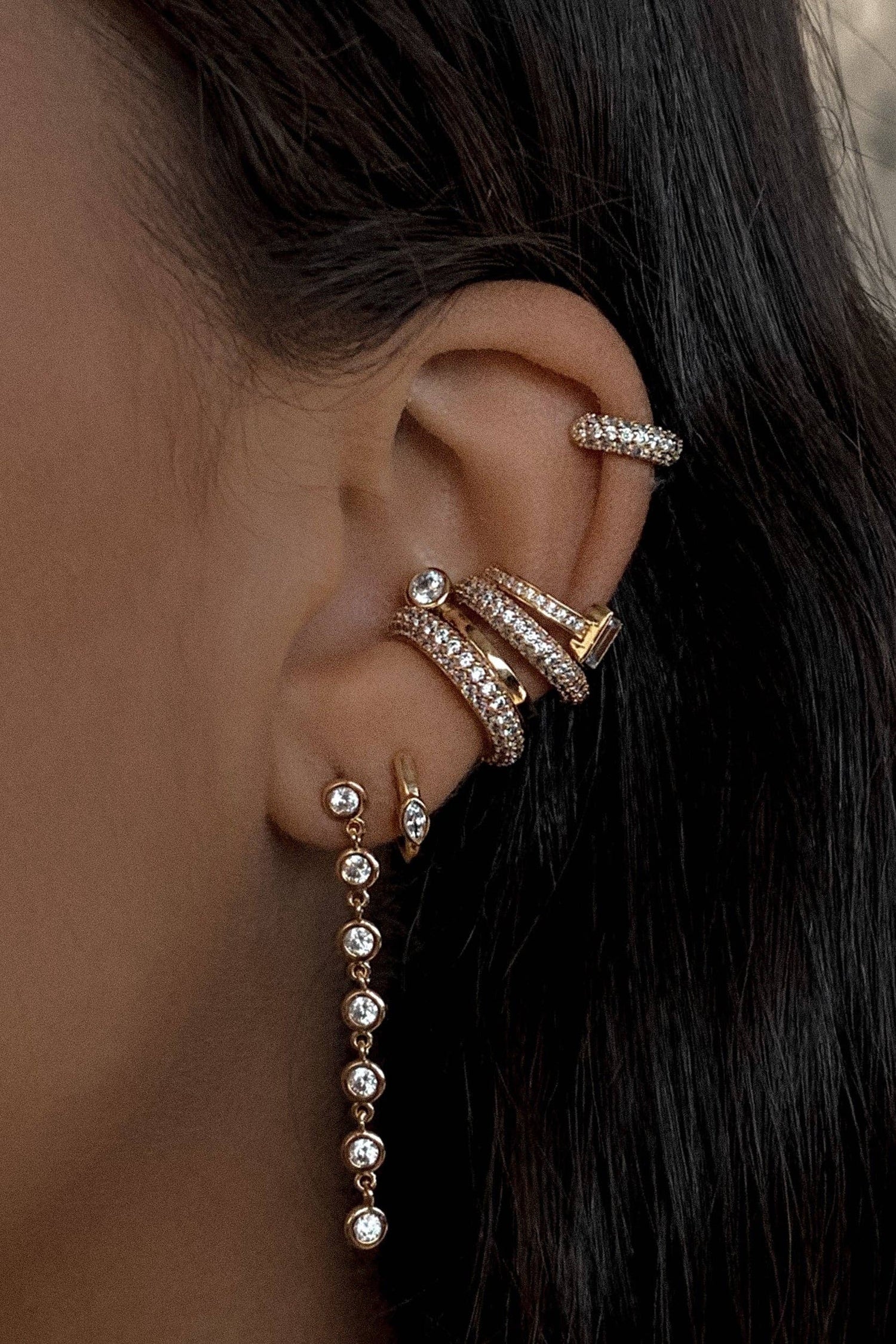 Short Cici Bezel Dusters Earrings
