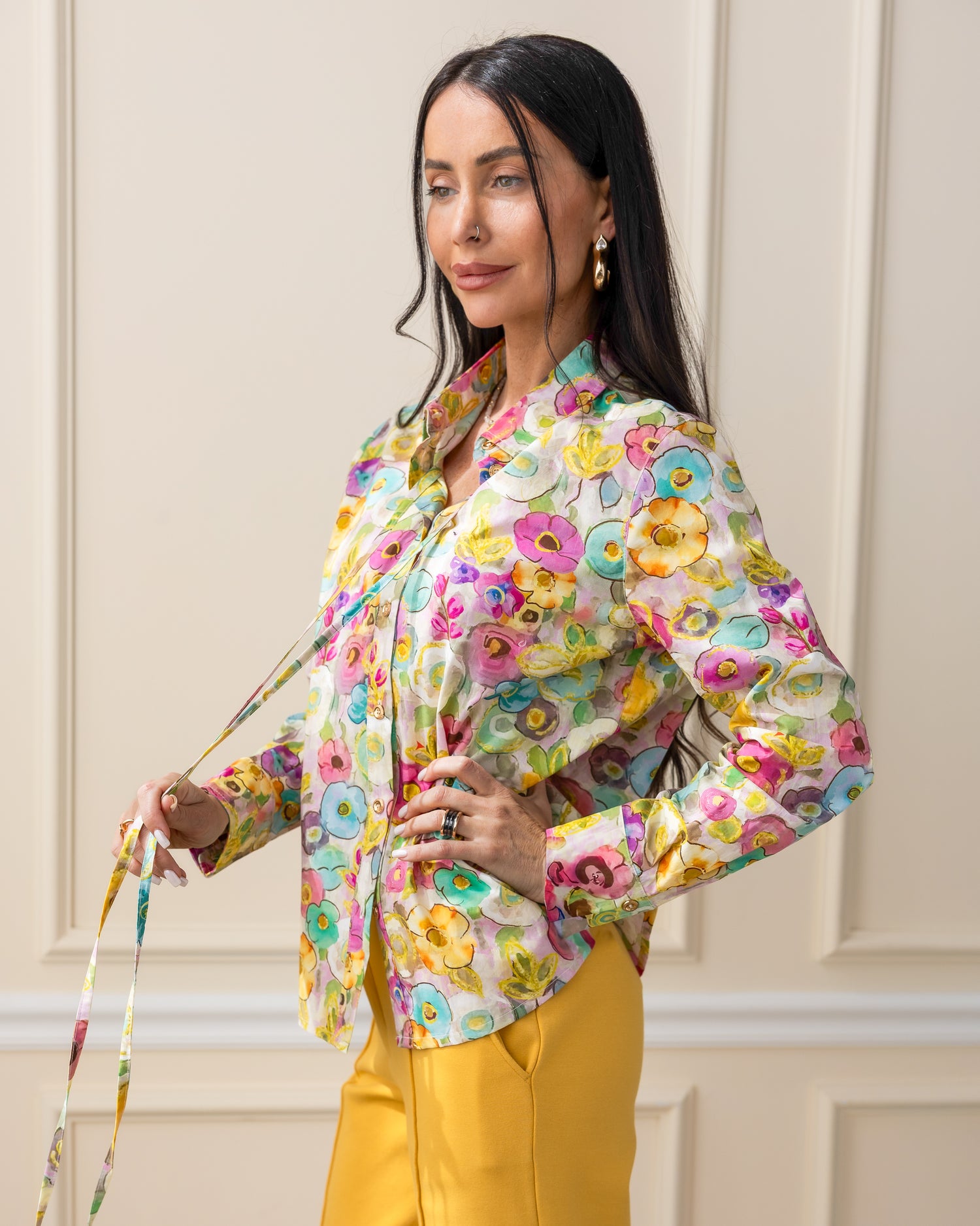 Secretariat Poplin Shirt - Flower Garden
