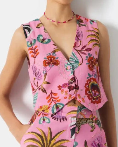 Tropical Pattern Vest