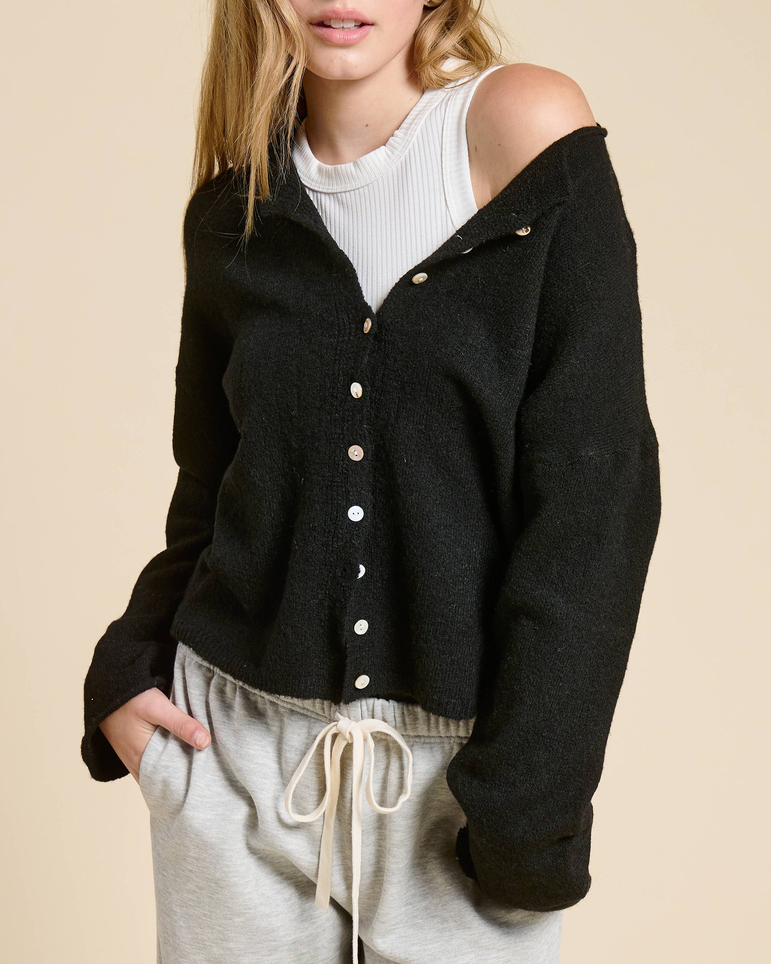 Sunday Button Down Cardigan Top