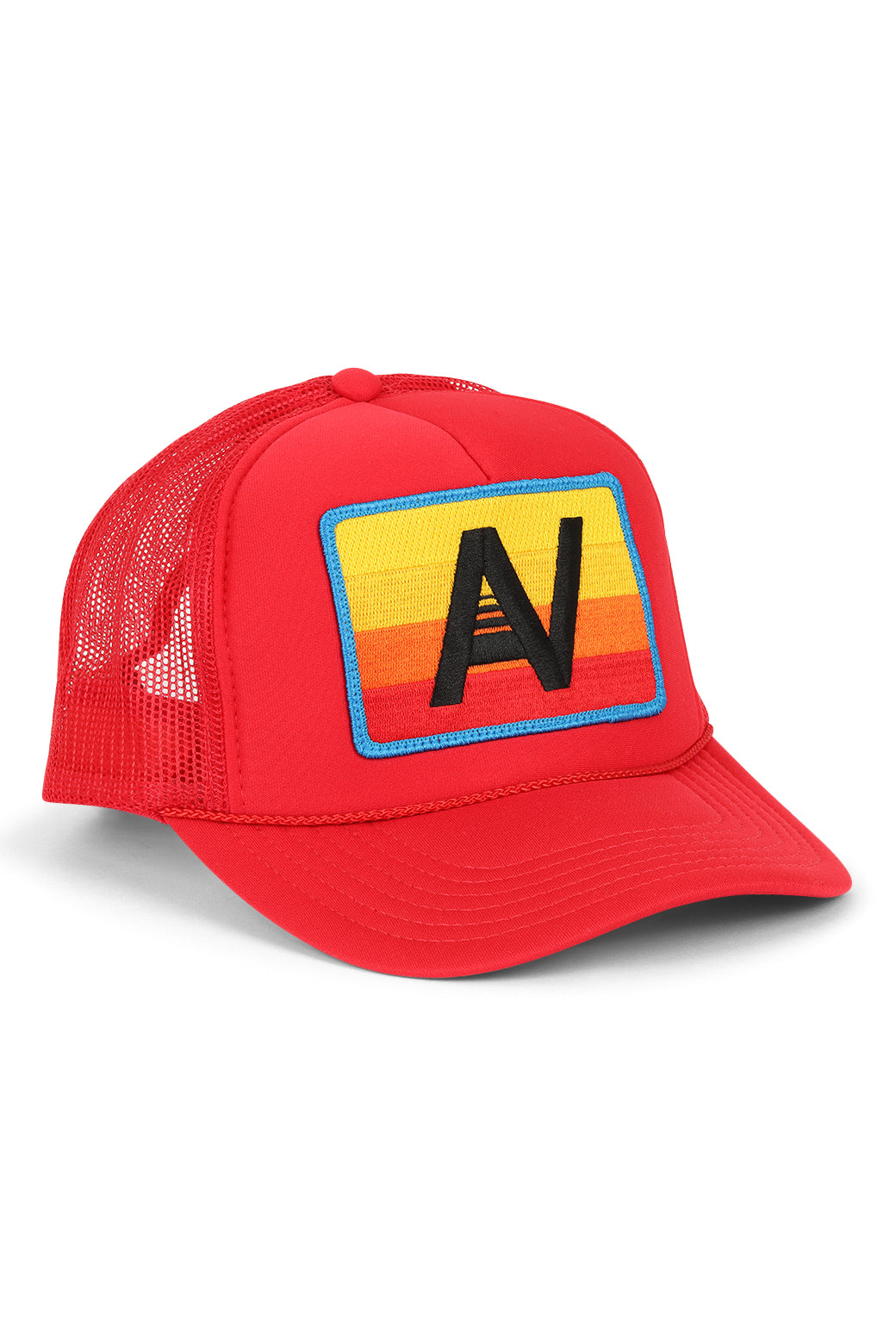 LOGO aviator nation RAINBOW VINTAGE TRUCKER HAT - RED