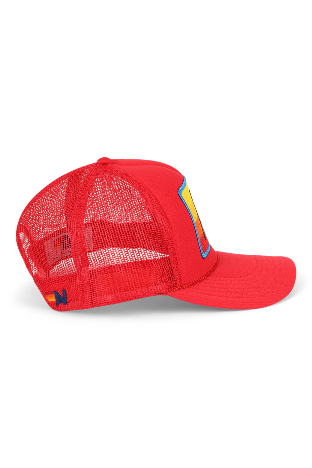LOGO aviator nation RAINBOW VINTAGE TRUCKER HAT - RED