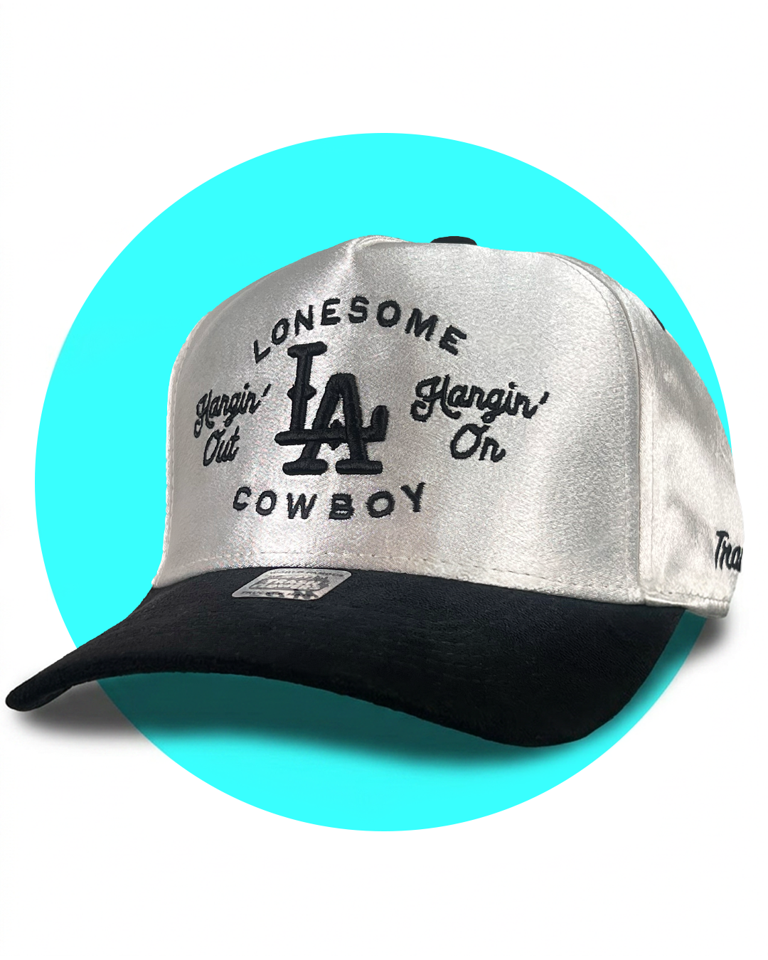 Lonesome LA Cowboy 3D Embroidered Satin Suede Snapback Hat