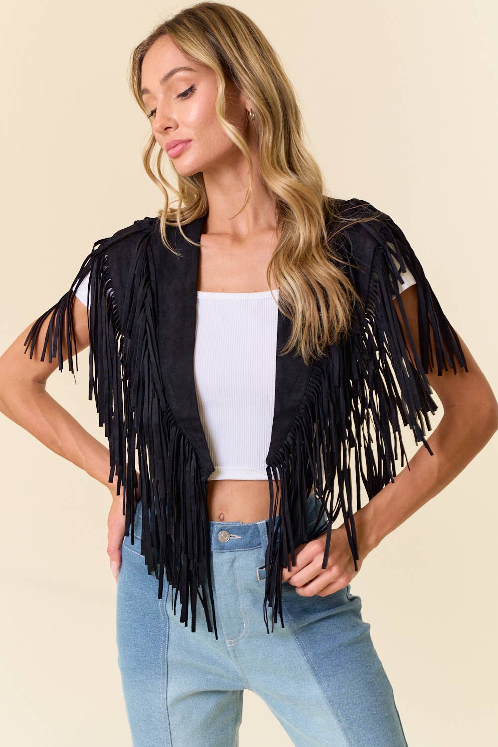 Stephanie FRINGE SUEDE Cape