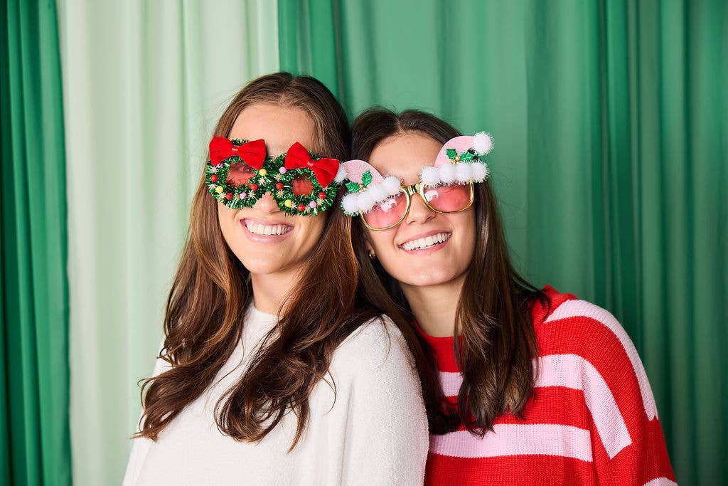 Fa La La Wreath Novelty Glasses