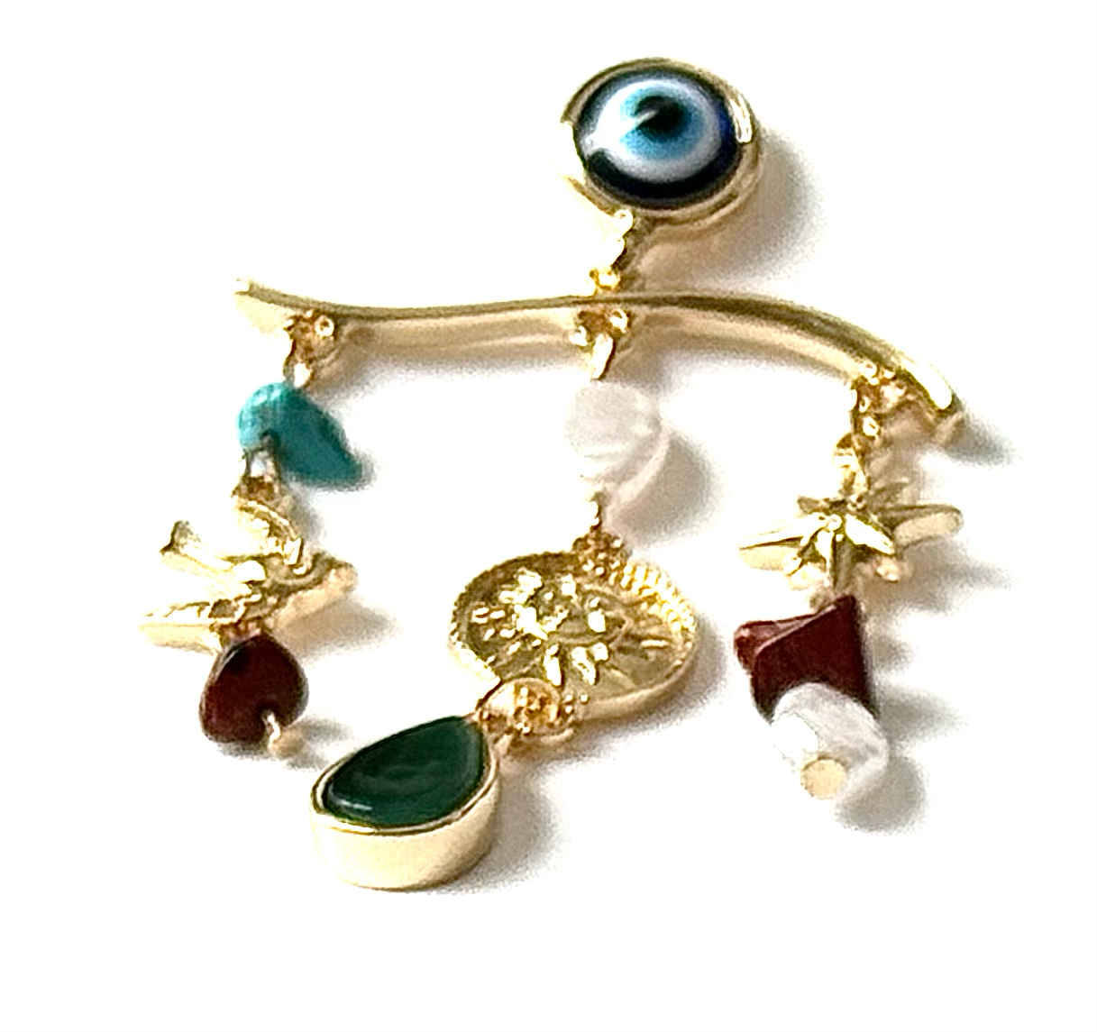 Let Your Sun Shine  Eye Charm Chandelier Earring 14K