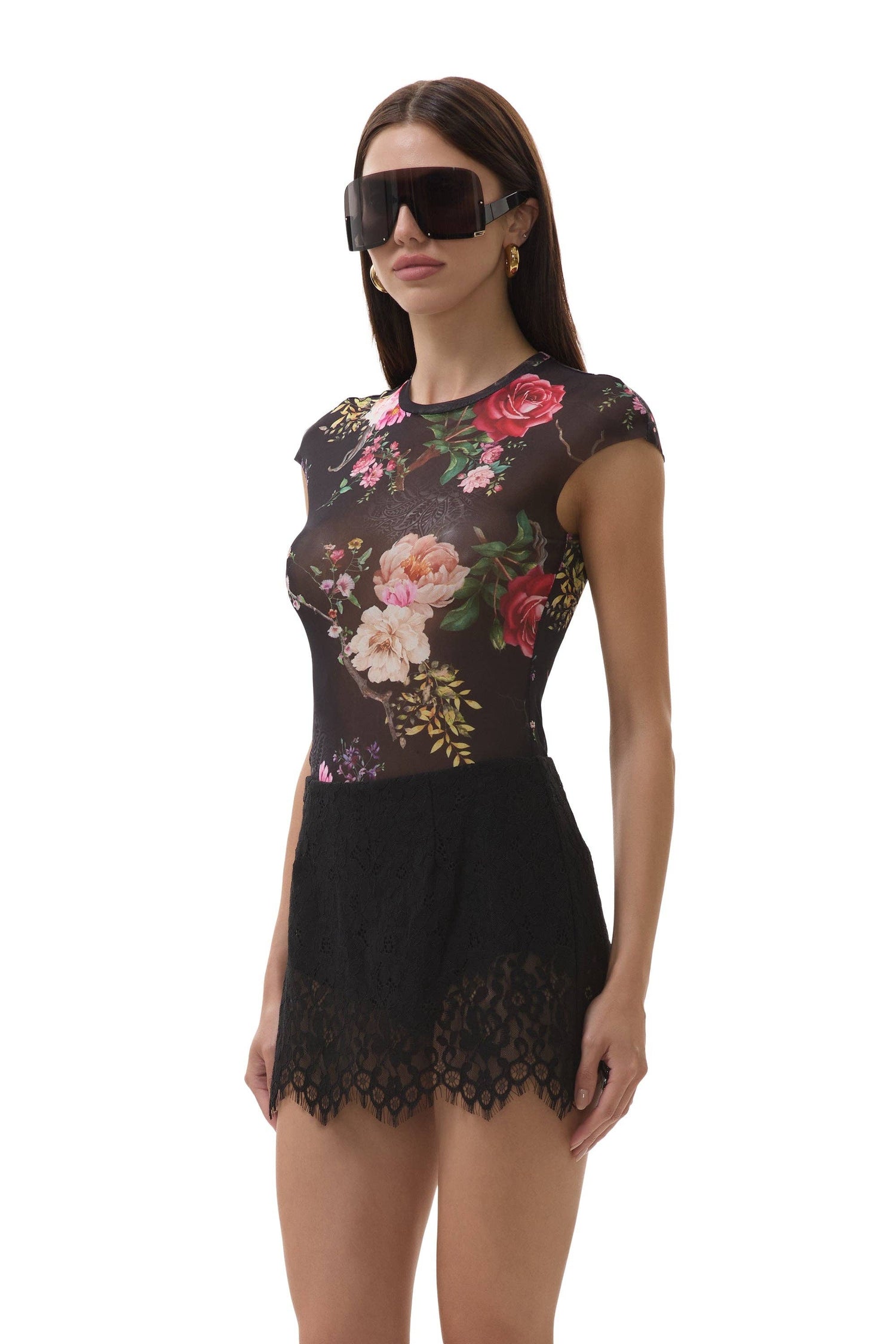 Nina Top - Noir Summer Rose