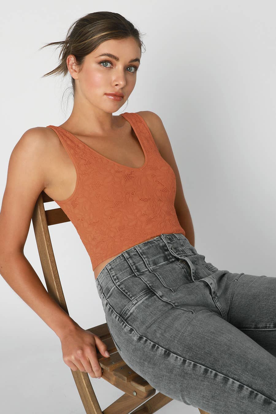 Lace V Neck Tank Top