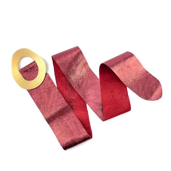 Stella Metallic Genuine Leather Belt