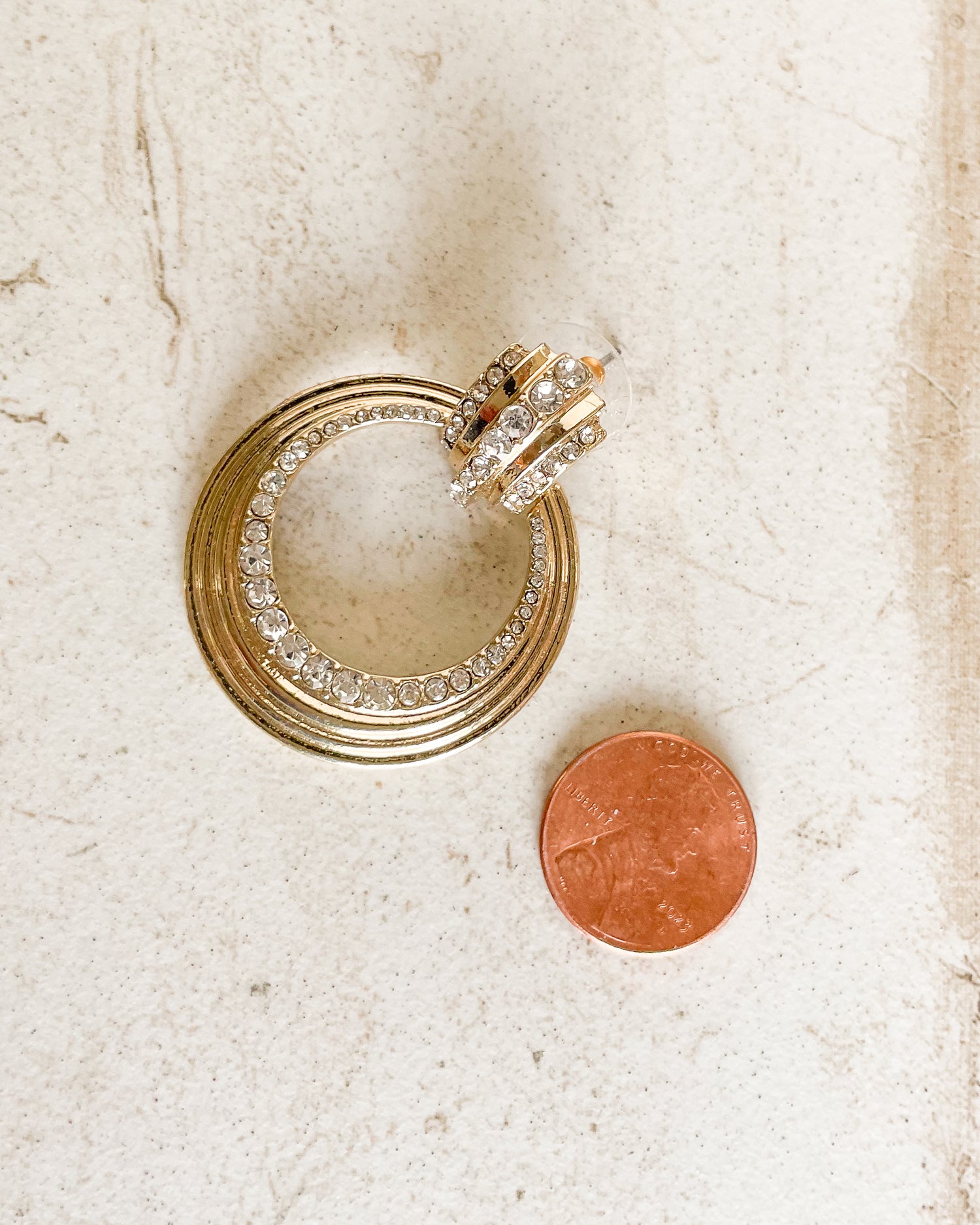 Vintage A New Day Gold and Silver Door Knocker Earrings