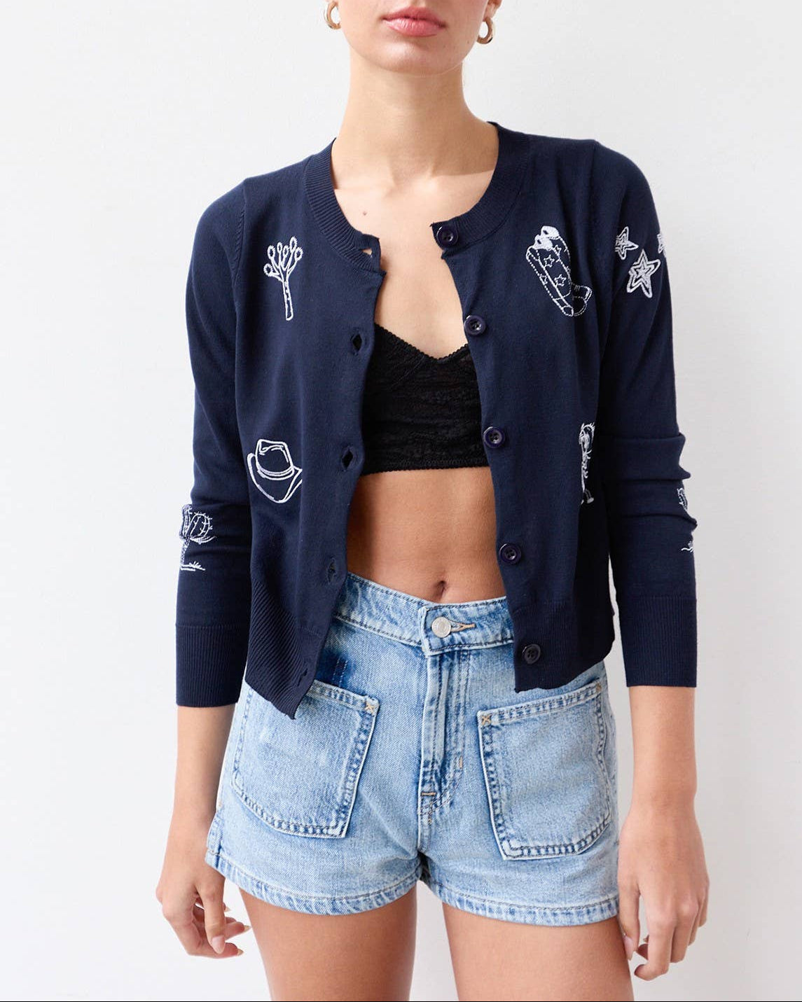 Embroidered Detail Cardigan