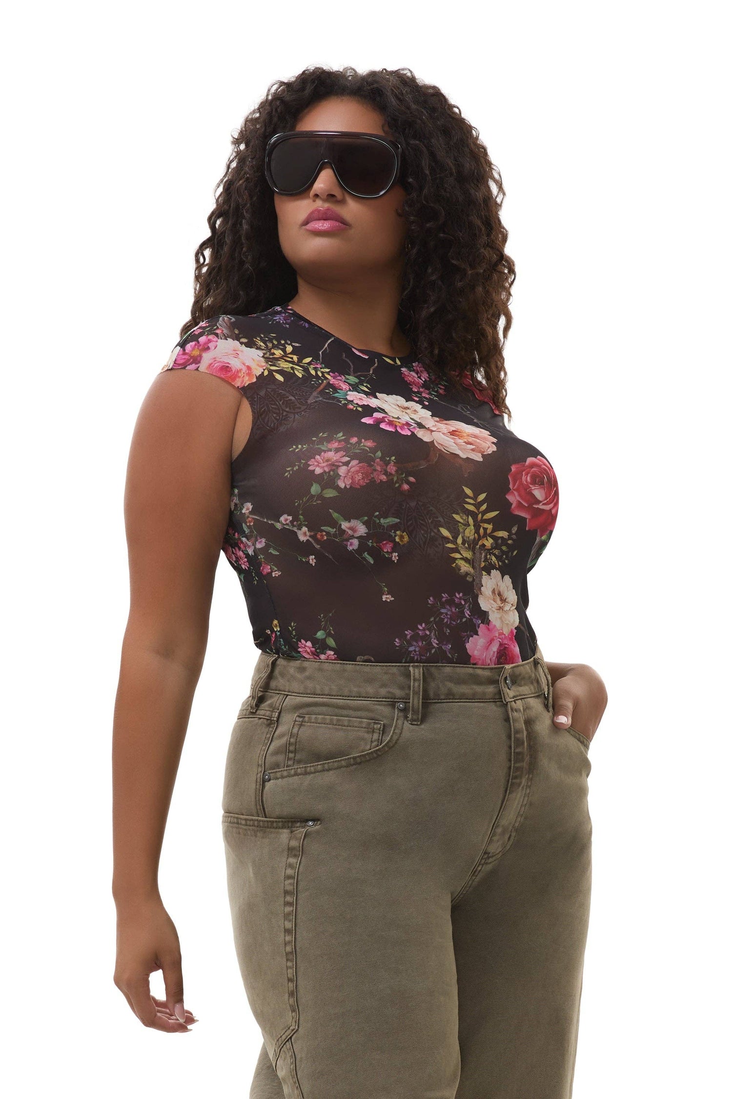 Nina Top - Noir Summer Rose