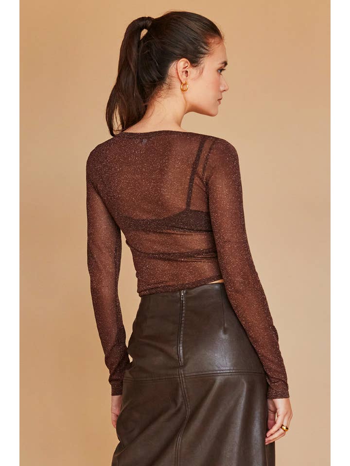 Eliana Lurex Sheer Top