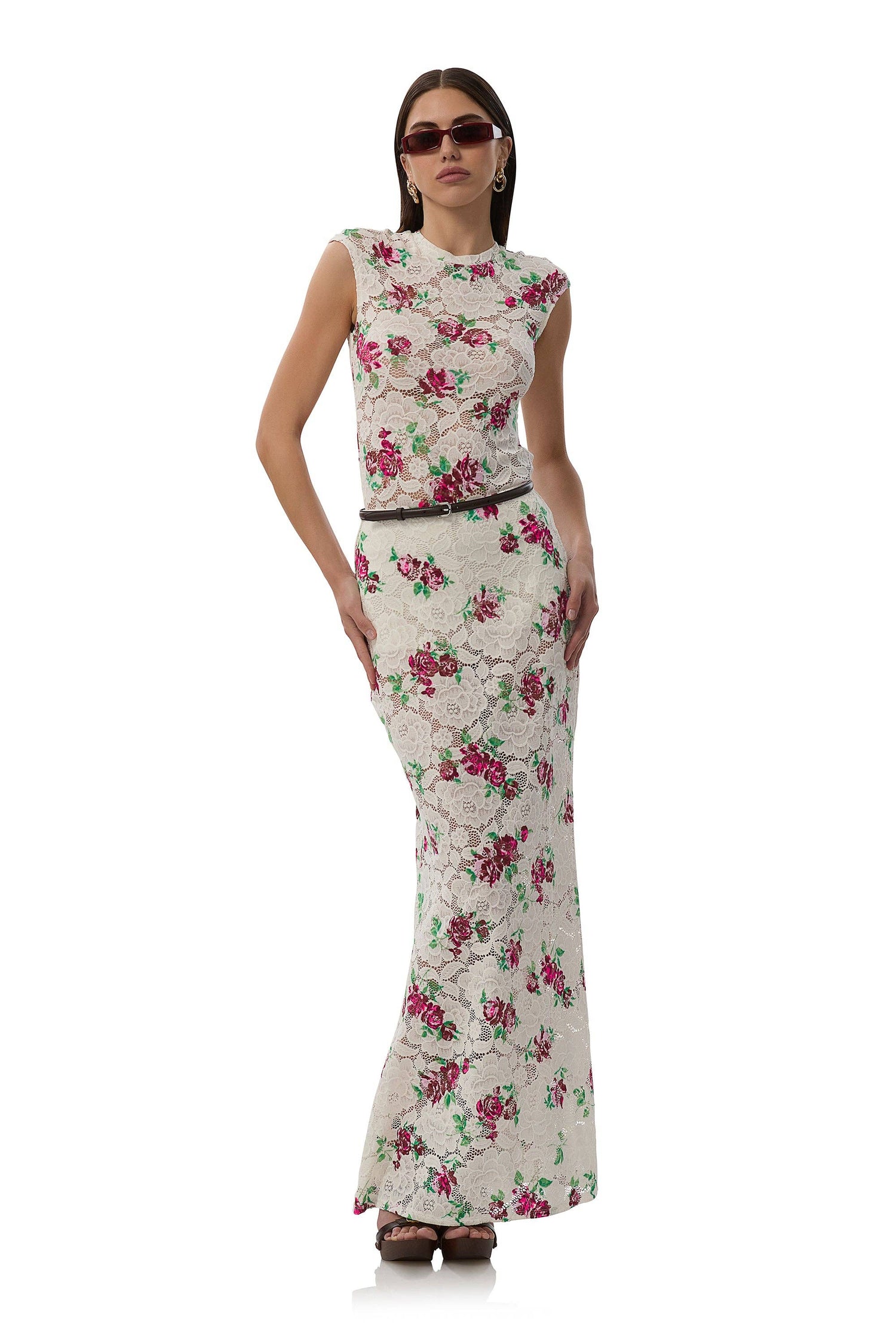 Nina Crochet Lace Top - Romance Rose
