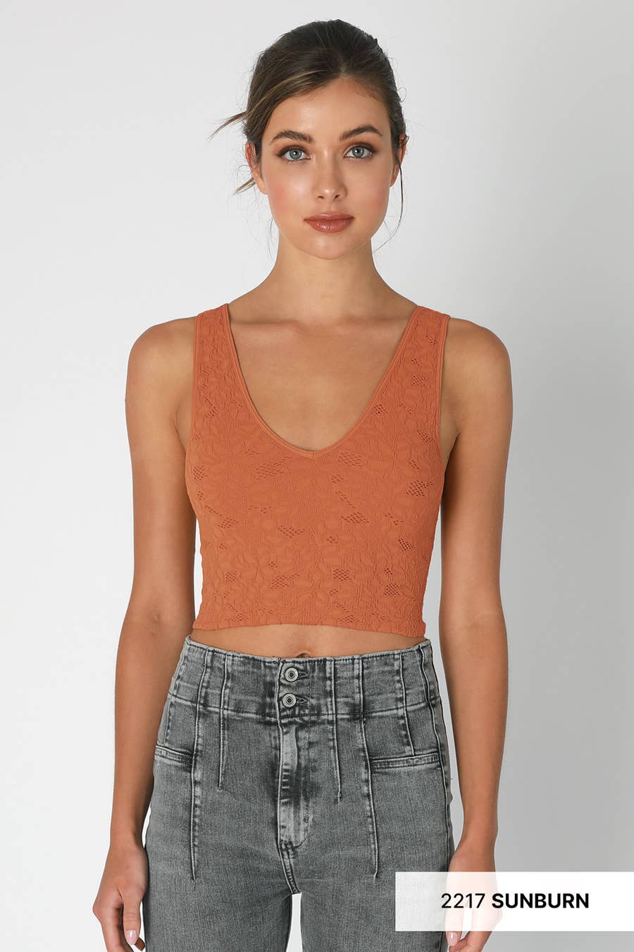 Lace V Neck Tank Top