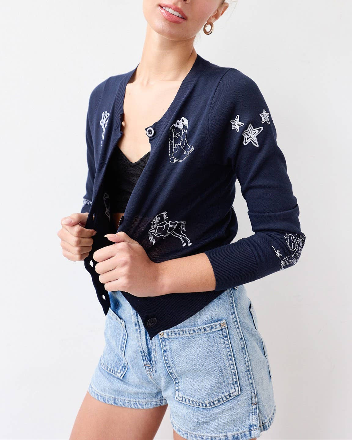 Embroidered Detail Cardigan