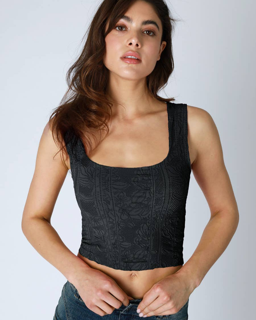 Double Lace Square Crop Top