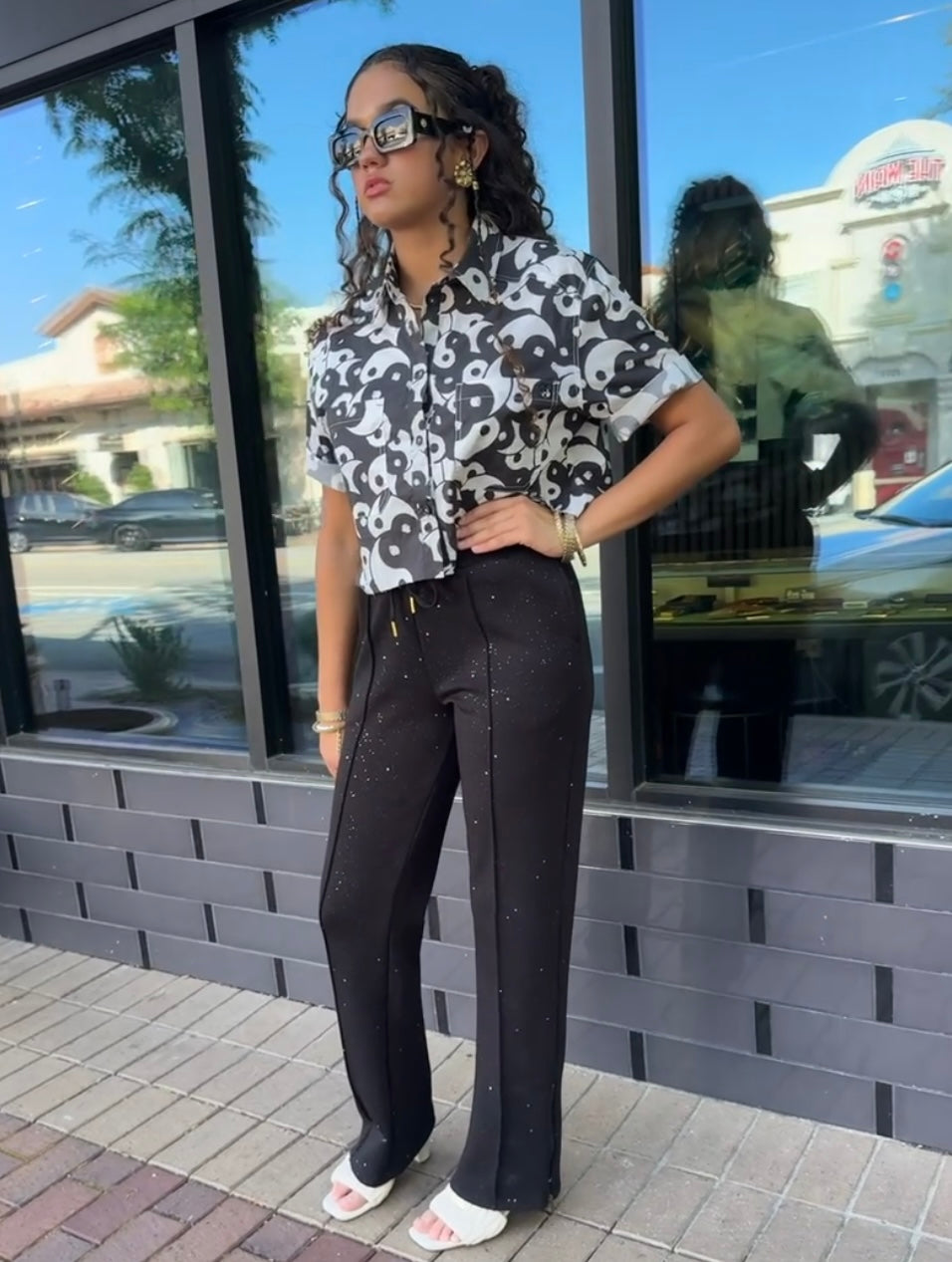 Basic Preslie Poplin Cropped Shirt Yin Yang