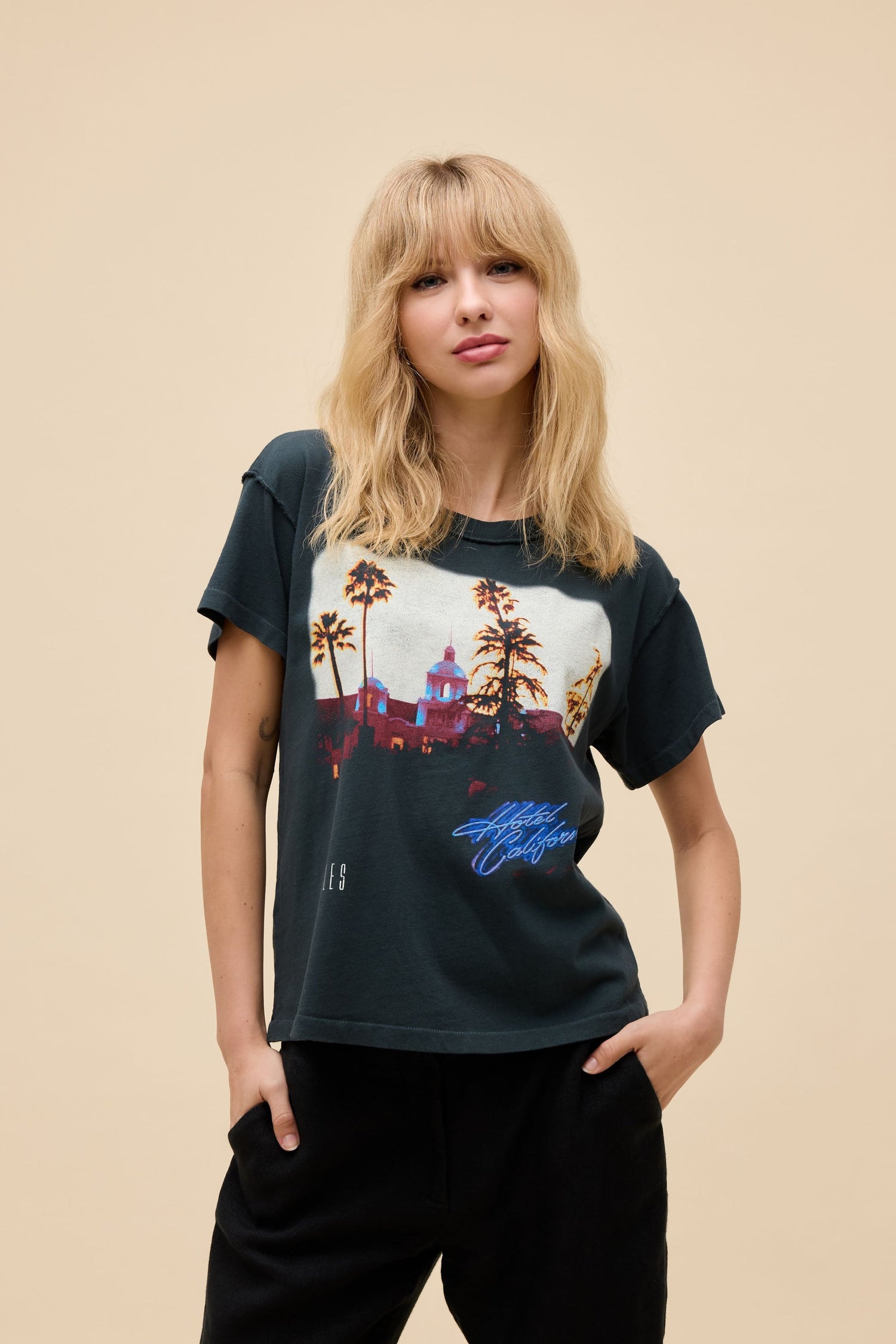 Eagles Hotel California Reverse GF Tee