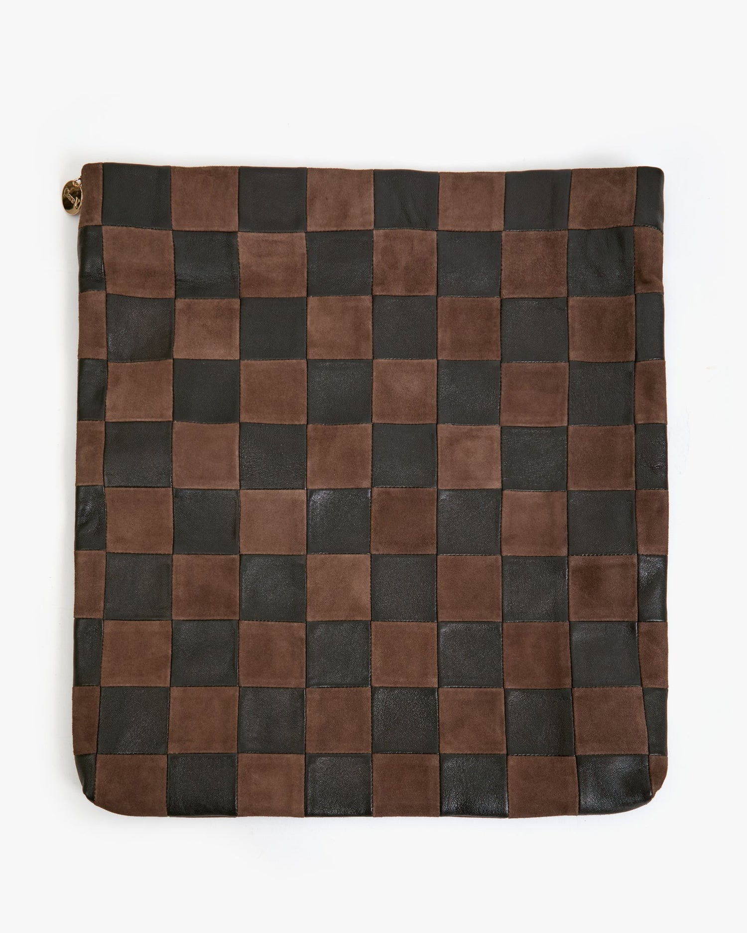 Carryall Clutch w/ Tabs Black/Chocolate Oversized Checker