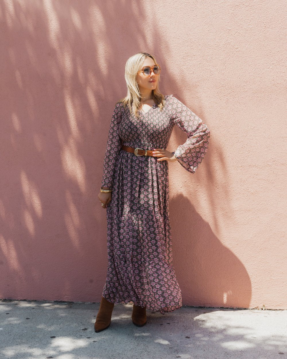 Kira LONG SMOCKED DRESS