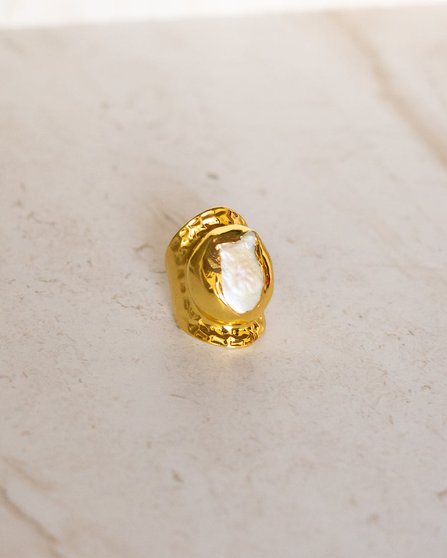 Chunky Opal adjustable Gold Ring