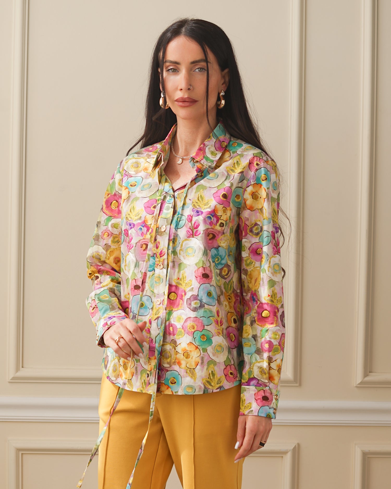 Secretariat Poplin Shirt - Flower Garden