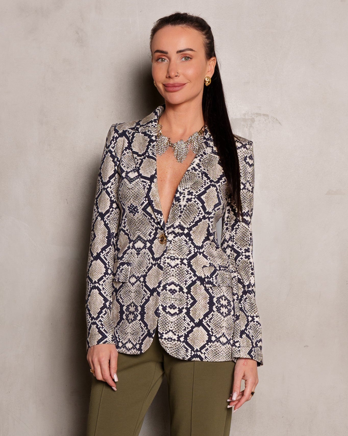 Kravitz Interlock Blazer Python