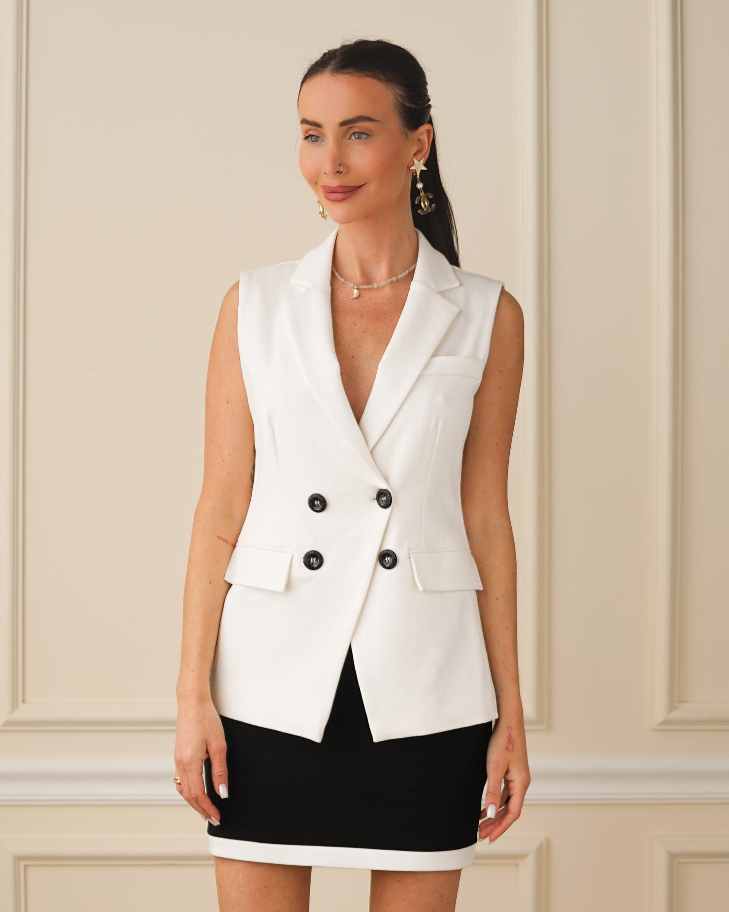 Vanessa Interlock Vest White