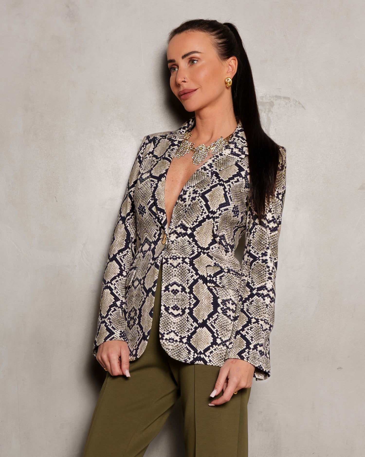 Kravitz Interlock Blazer Python