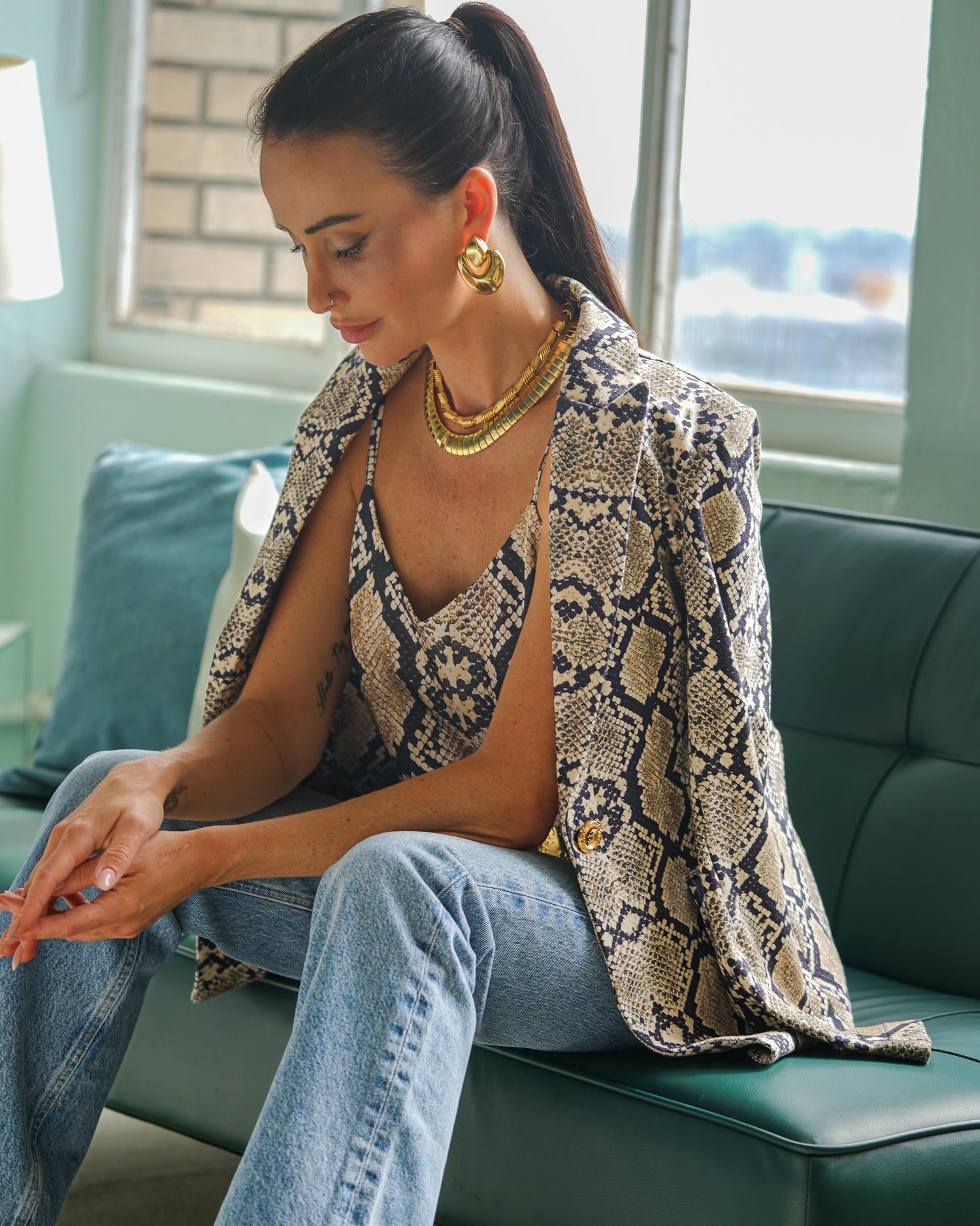 Kravitz Interlock Blazer Python