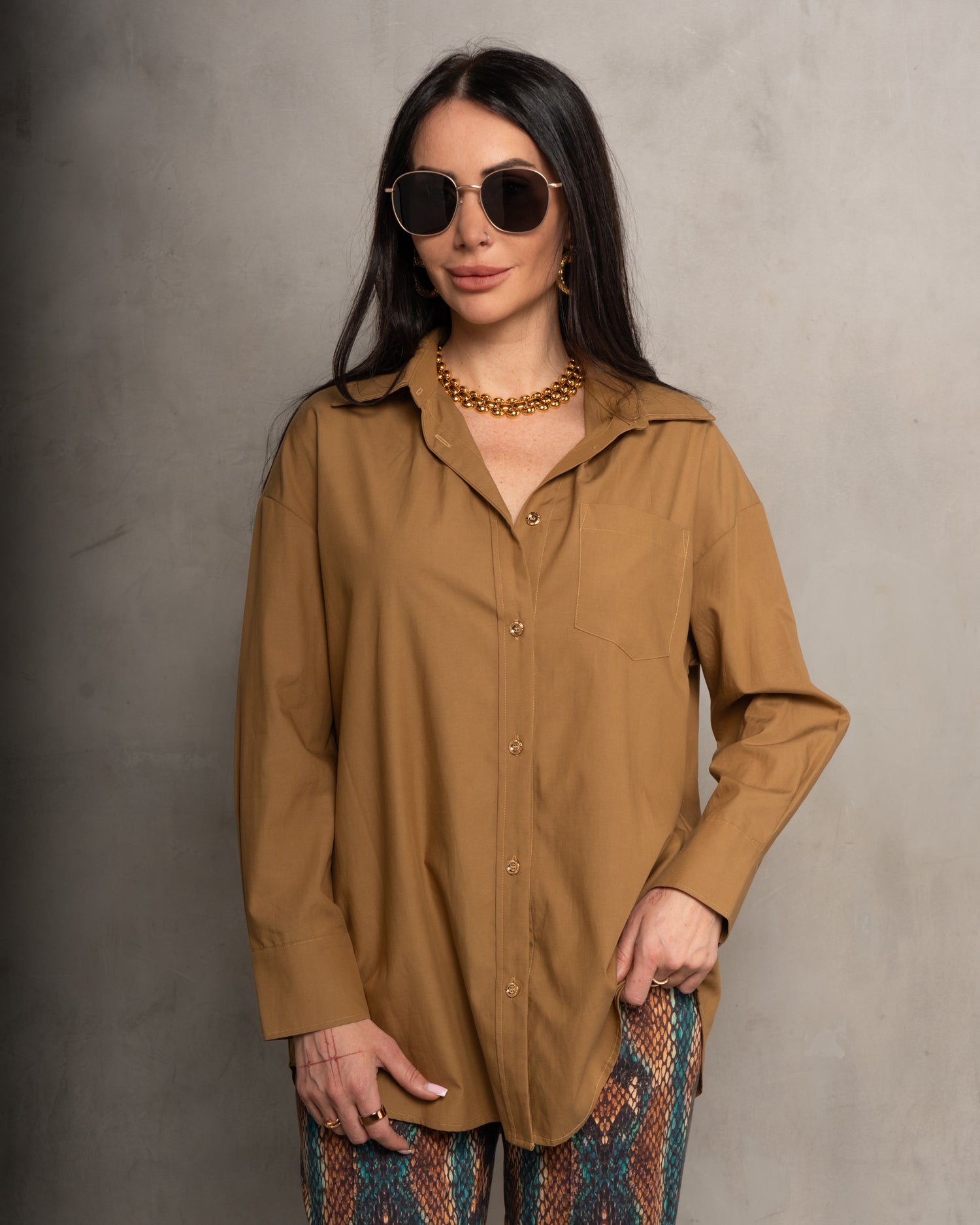 McCartney Oversized Shirt - Saddle